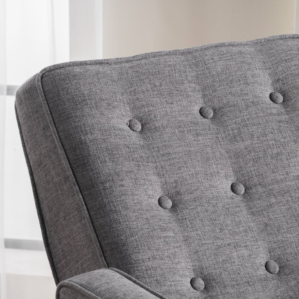 Fabric Recliner Set of 2 Light Grey Tweed G54958
