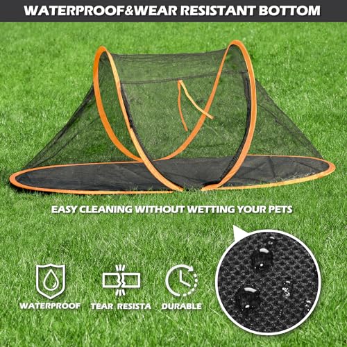 Portable Outdoor Cat Enclosure with Tunnel and Storage Bag Q90899