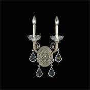 2 Light Crystal Brass Sconce O85545