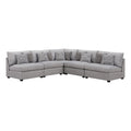 Gray Fabric Upholstered Modular Sectional E7444