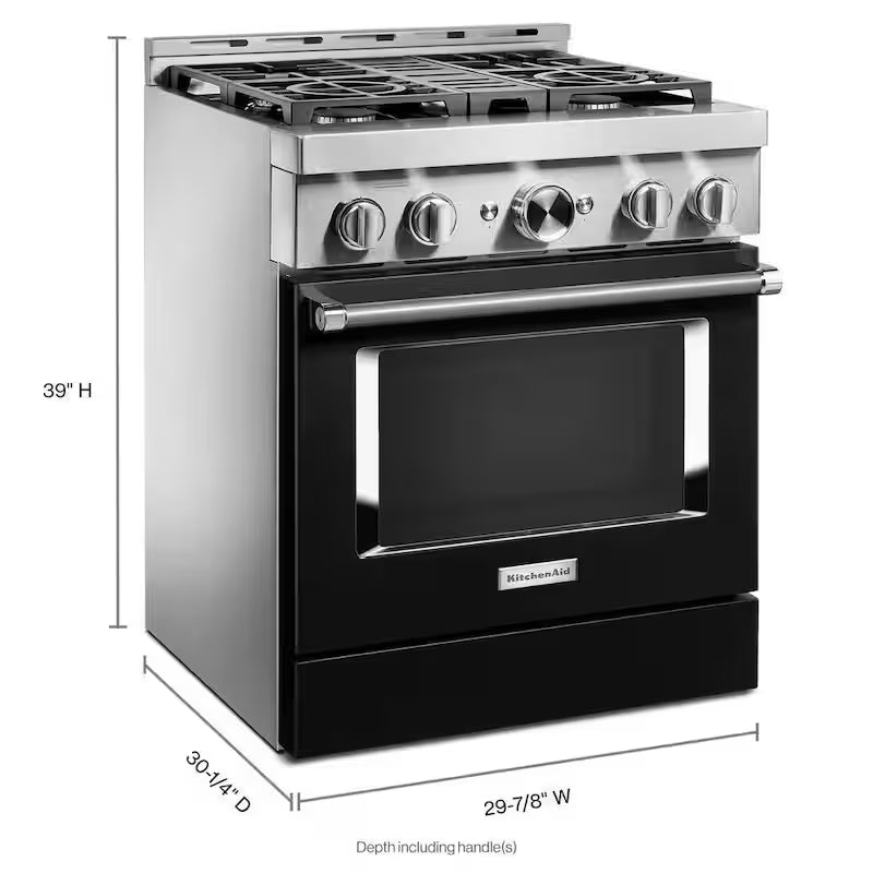 4.1 cu. ft. Smart Gas Range with Self-Cleaning and True Convection in Imperial Black X941