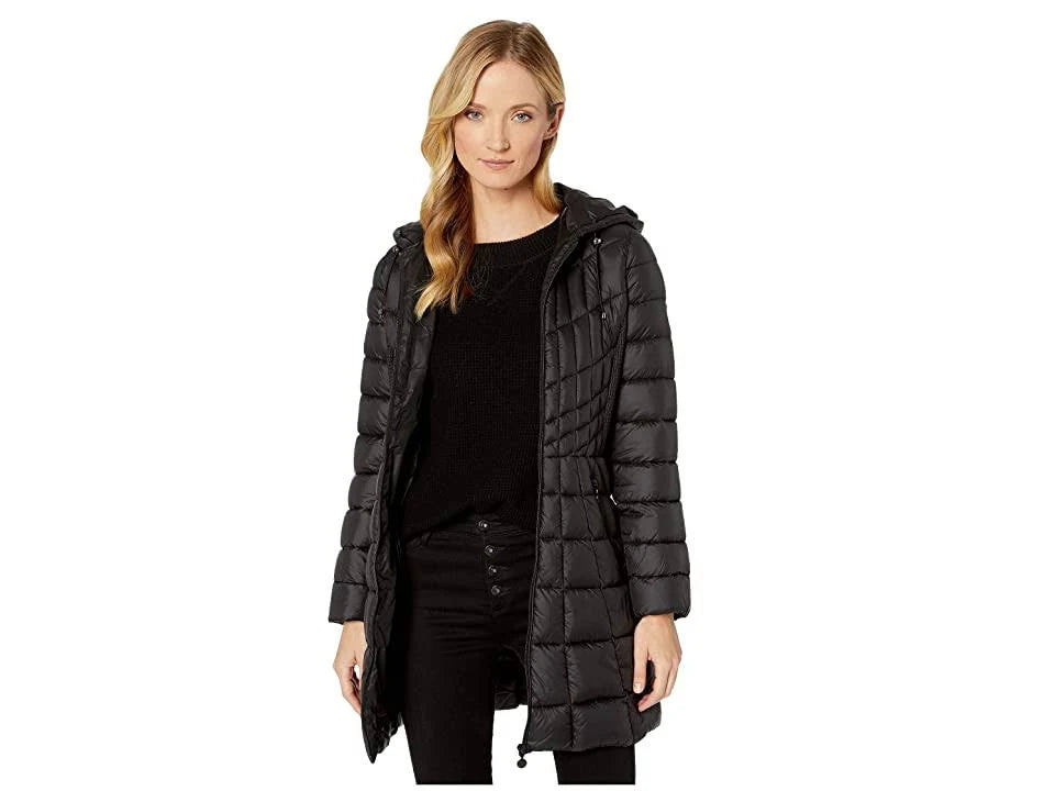 Black Hooded Packable Puffer Coat G789