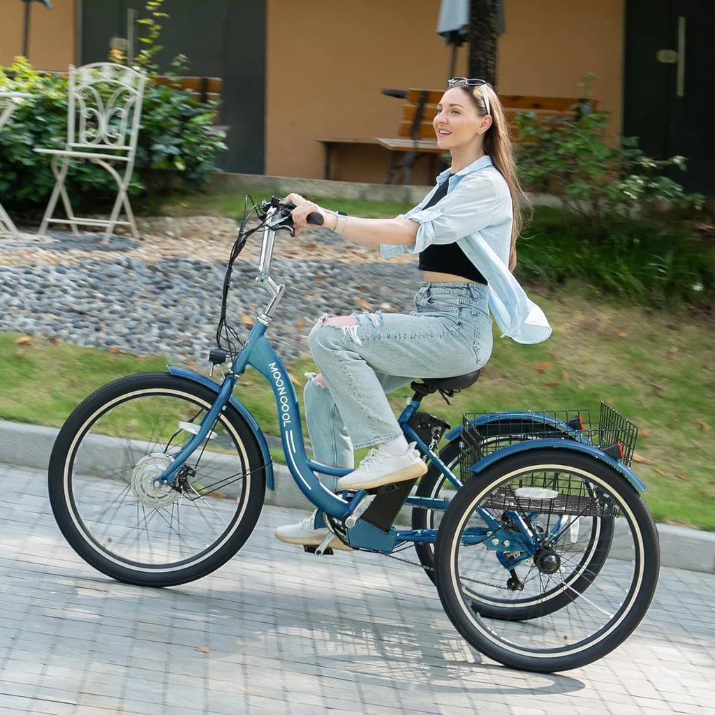 24 26 3 Wheel Electric Tricycle 350W 36V 7 Speeds with Large Basket M4324