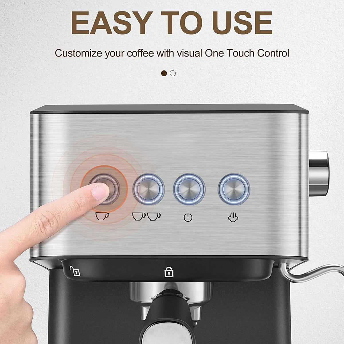 15 Bar Espresso Machine with Milk Frother P4907