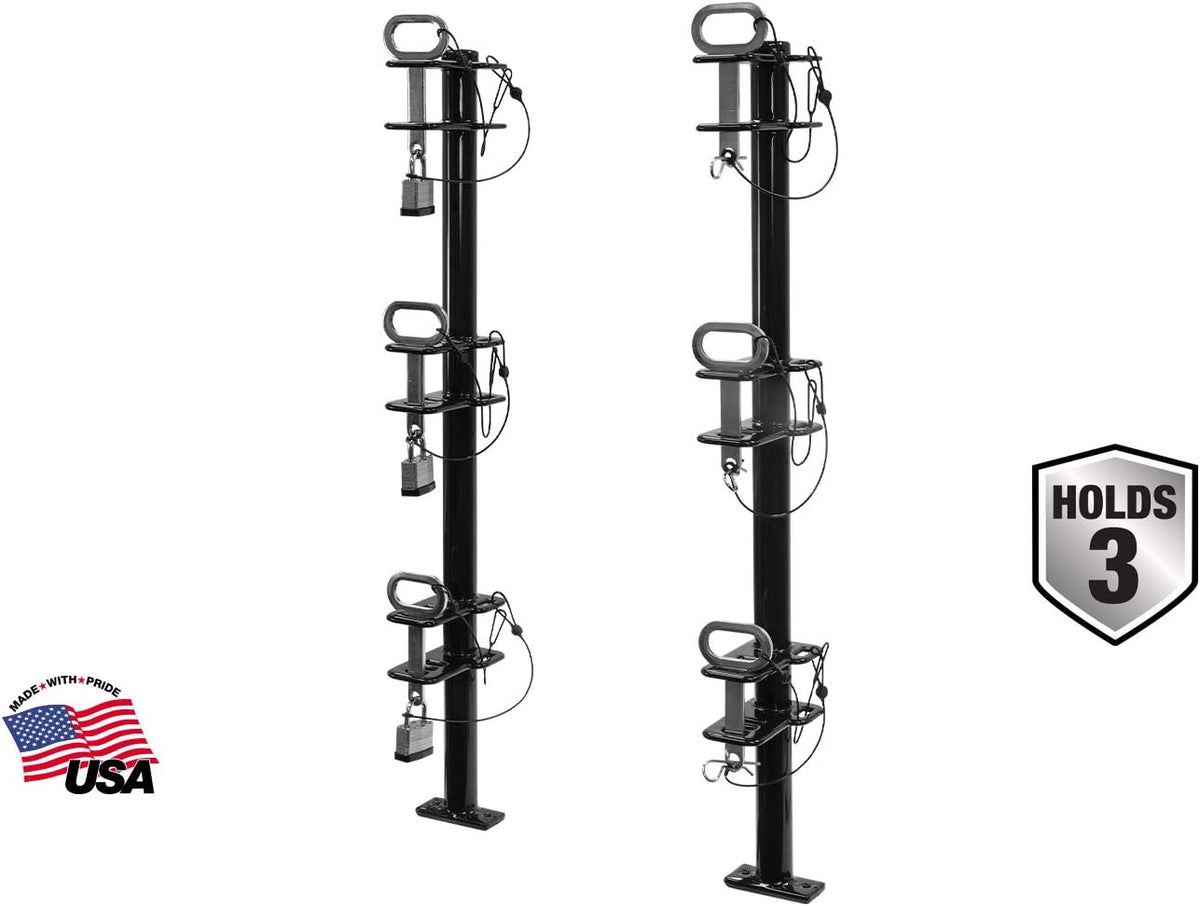 4-Channel Landscape Trimmer Edger Locking Rack, Black W5999