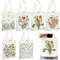 6 Pcs Canvas Book Totes Bags U809