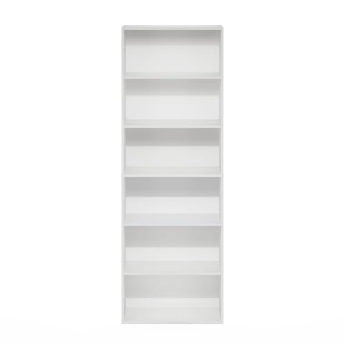 White 6-Tier Open Storage Bookcase U808379
