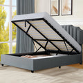 King Lift Up Storage Velvet Upholstered Platform Bed Frame X293