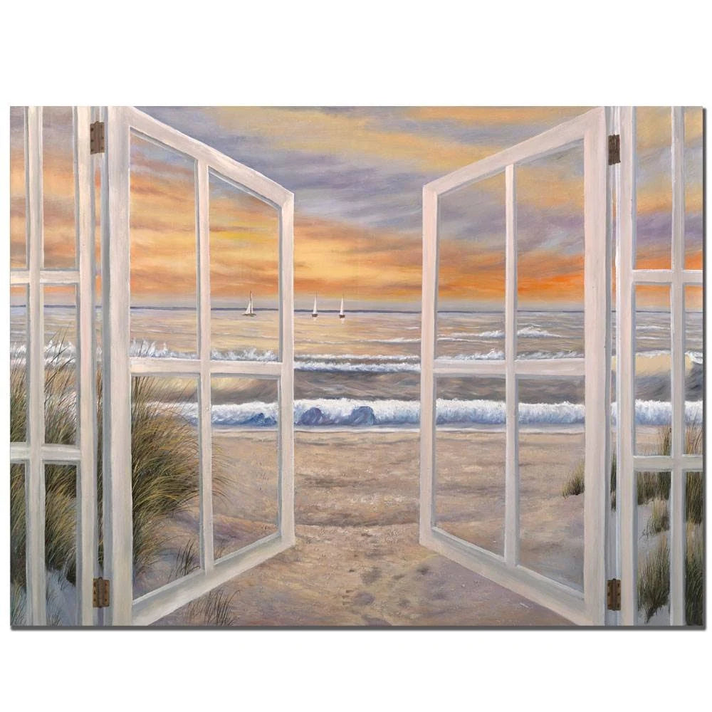 Elongated Window Giclee Canvas Art L8721