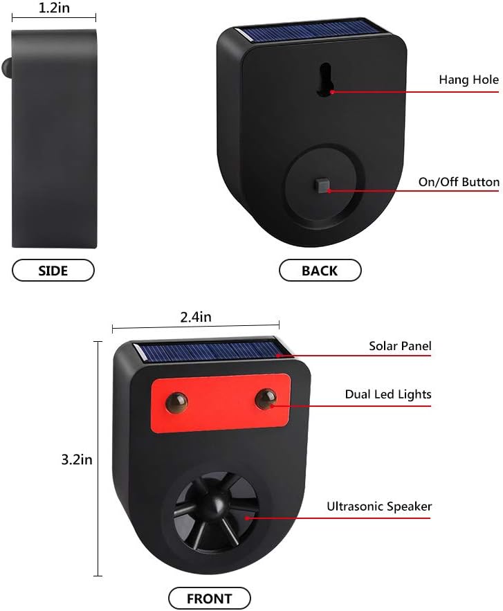 Pack of 8 Solar Powered Animal Deterrent Light A3832