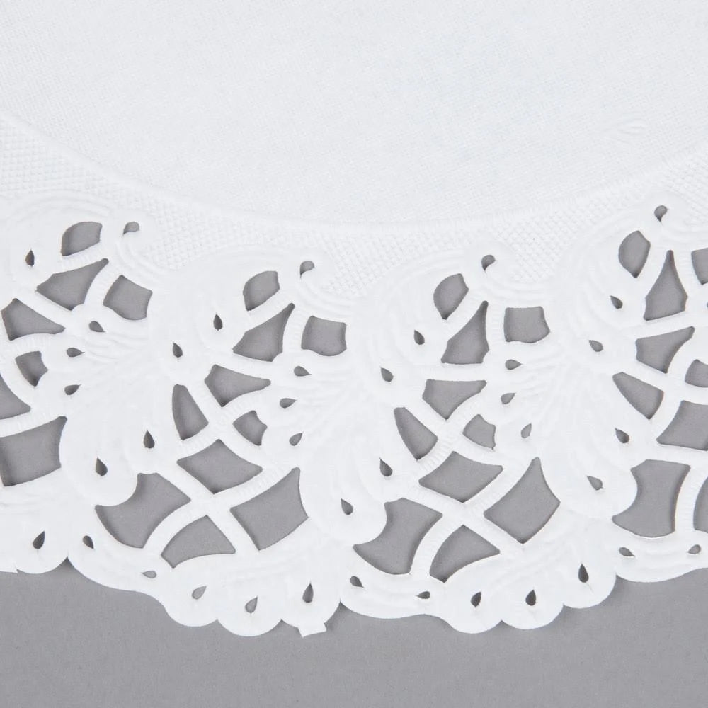 White 14 in. Round Cake Lace Doilies Y4704