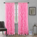 Light Pink Sheer Voile Curtains, 2 Piece Set R982