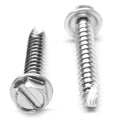 #8-18 x 5/16 Thread Cutting Screw Slotted Hex Washer Head Type 25 Low Carbon Steel Zinc Plated N863