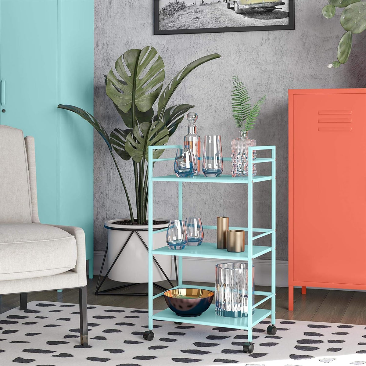 Mint Metal Rolling Cart F970292