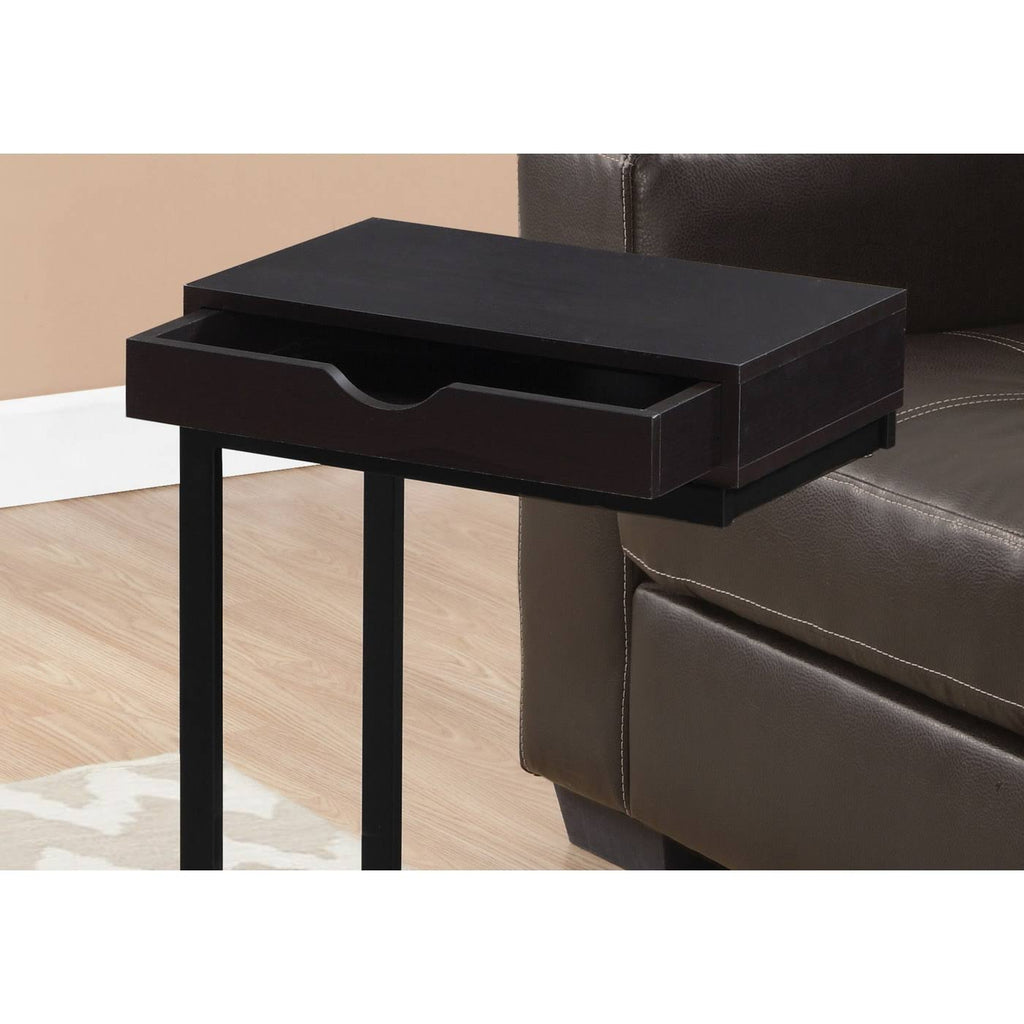 Brown Metal Accent Table with Drawer C42483