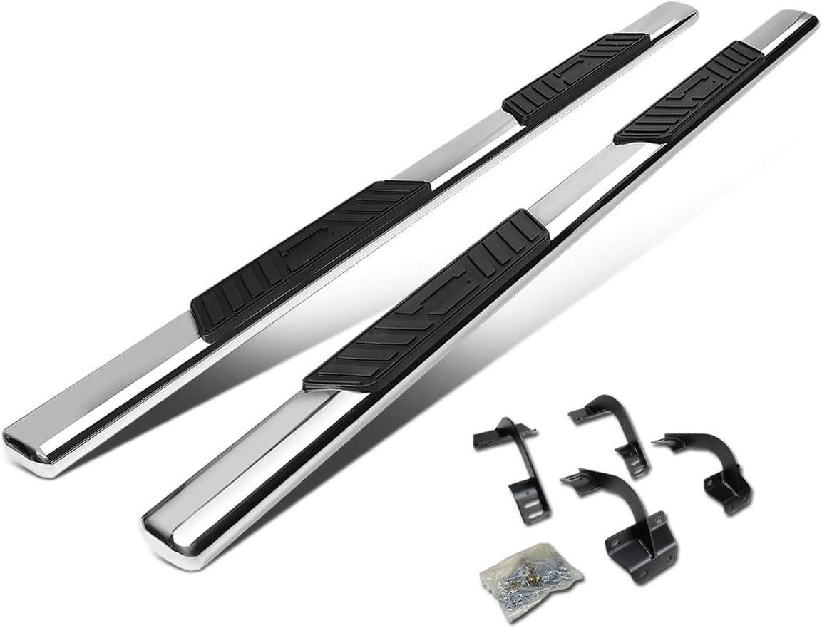 5 Inches Oval Tubing Side Step Nerf Bar Running Board Stainless Steel Polished Chrome C859679