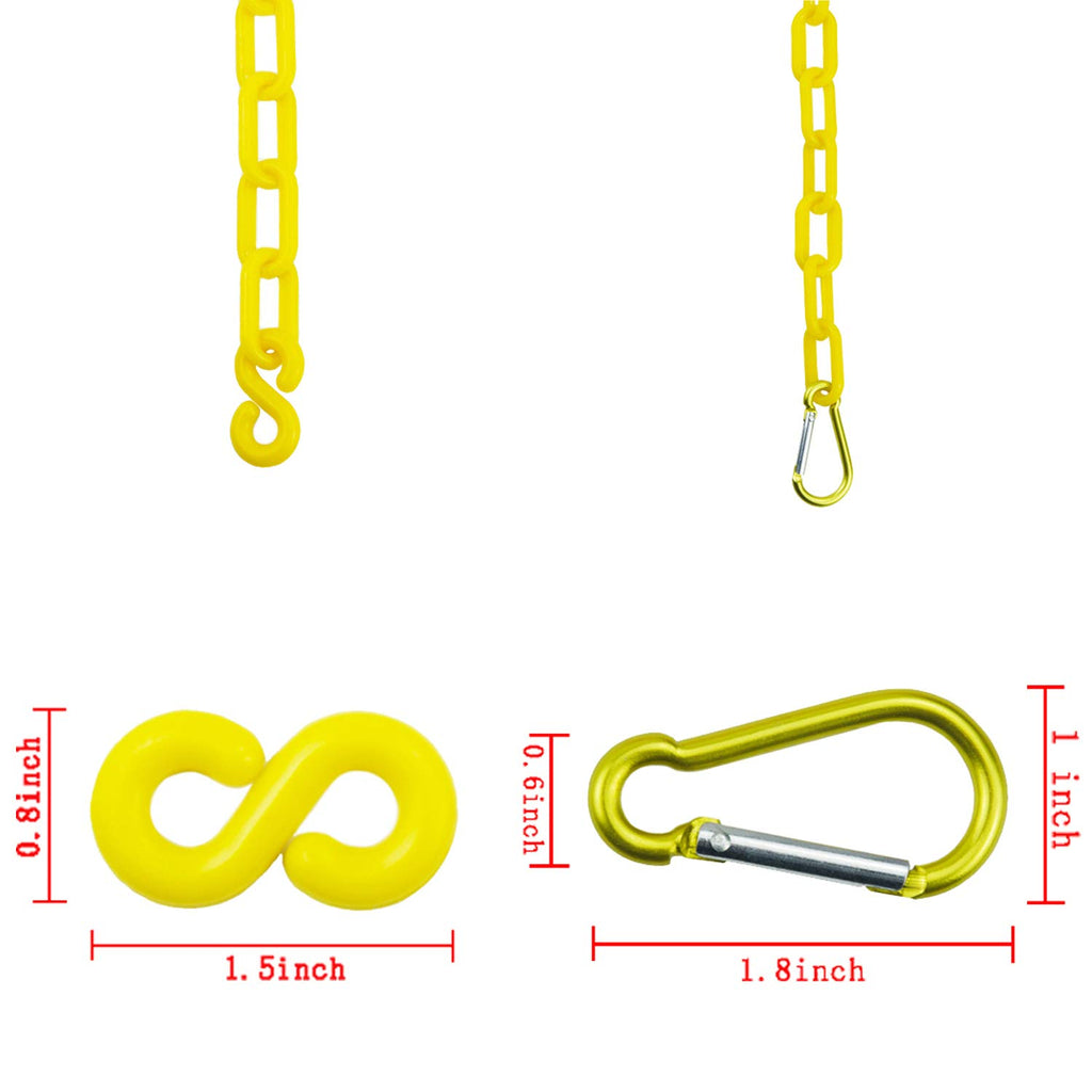 Expandable Mobile Barricade 2 Packs with 13 Feet Yellow Plastic Barrier Chain H968