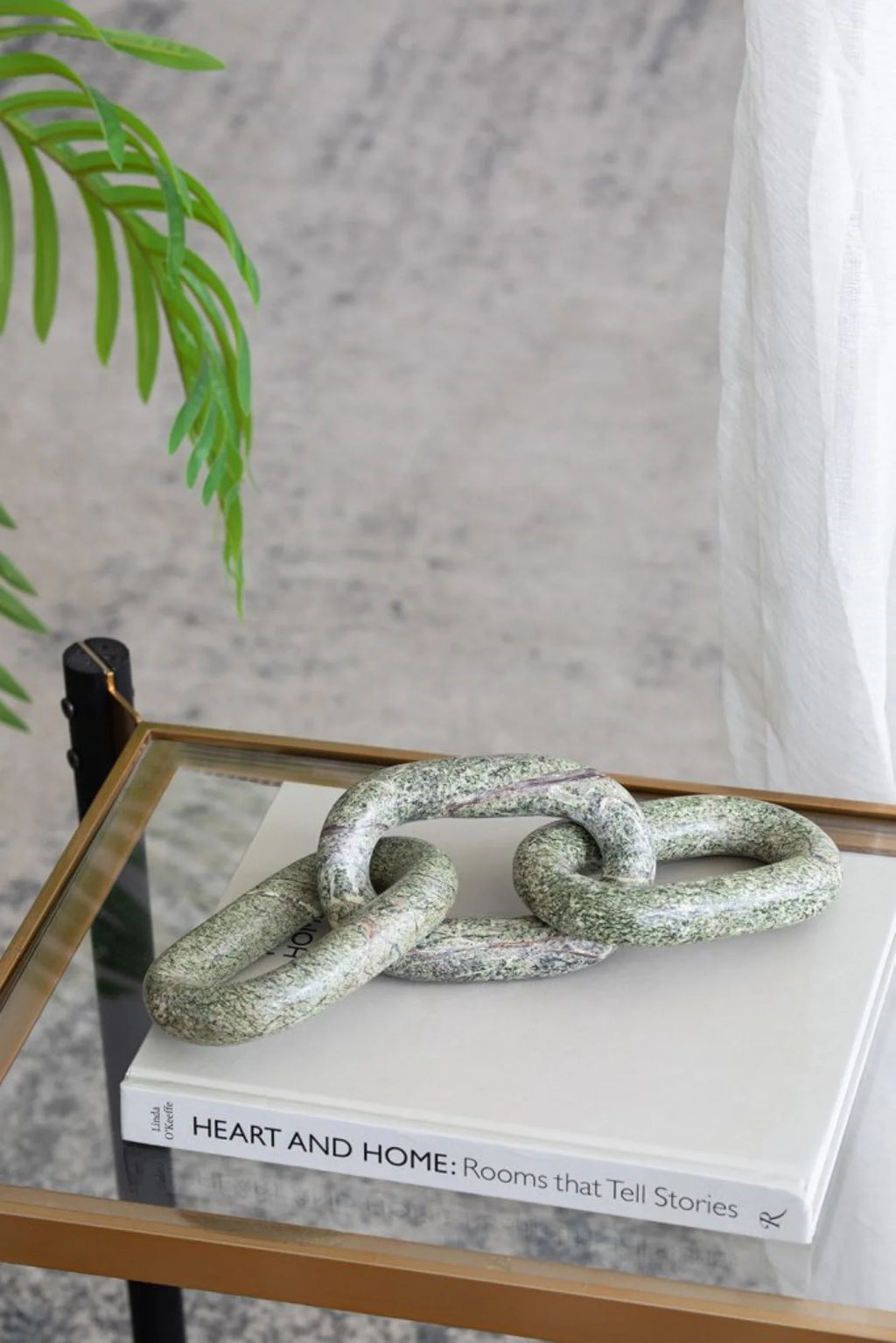 Green Marble Chain Tabletop Accent N66227