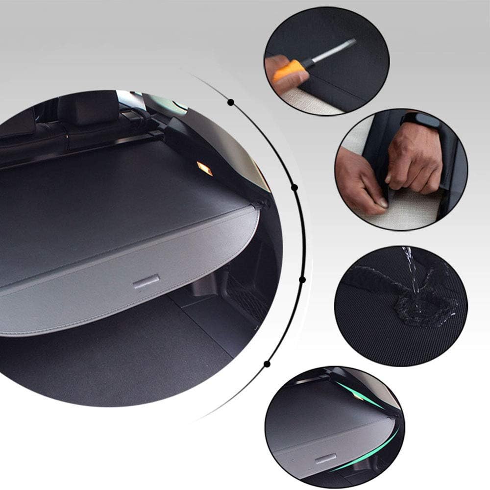 Cargo Security Rear Trunk Cover Retractable Black I4785