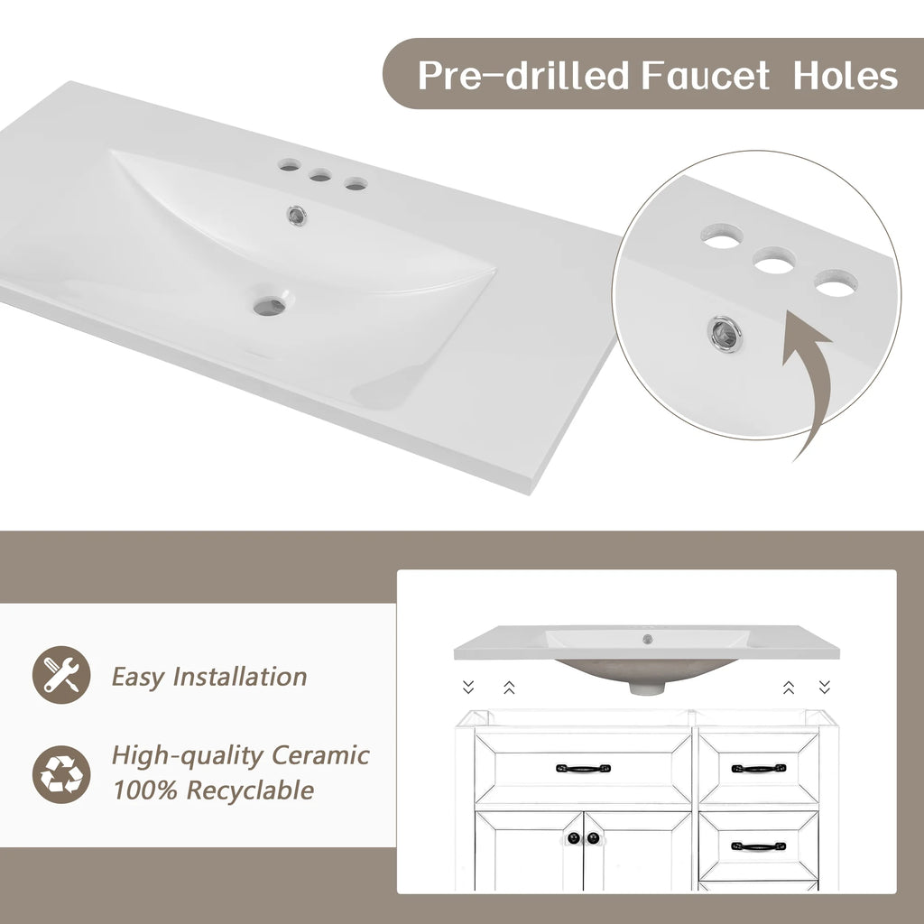 36" Grey Bathroom Vanity with Sink Combo G68731