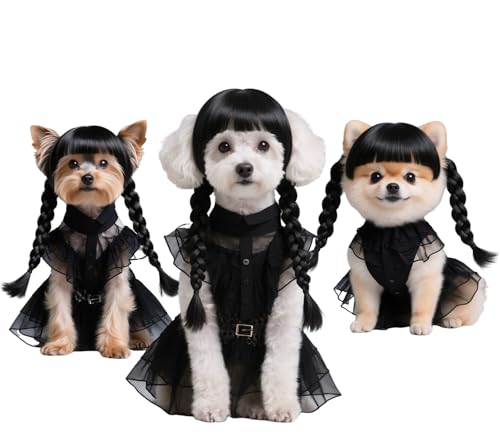 Black Dog Costume with Wig and Belt H813225