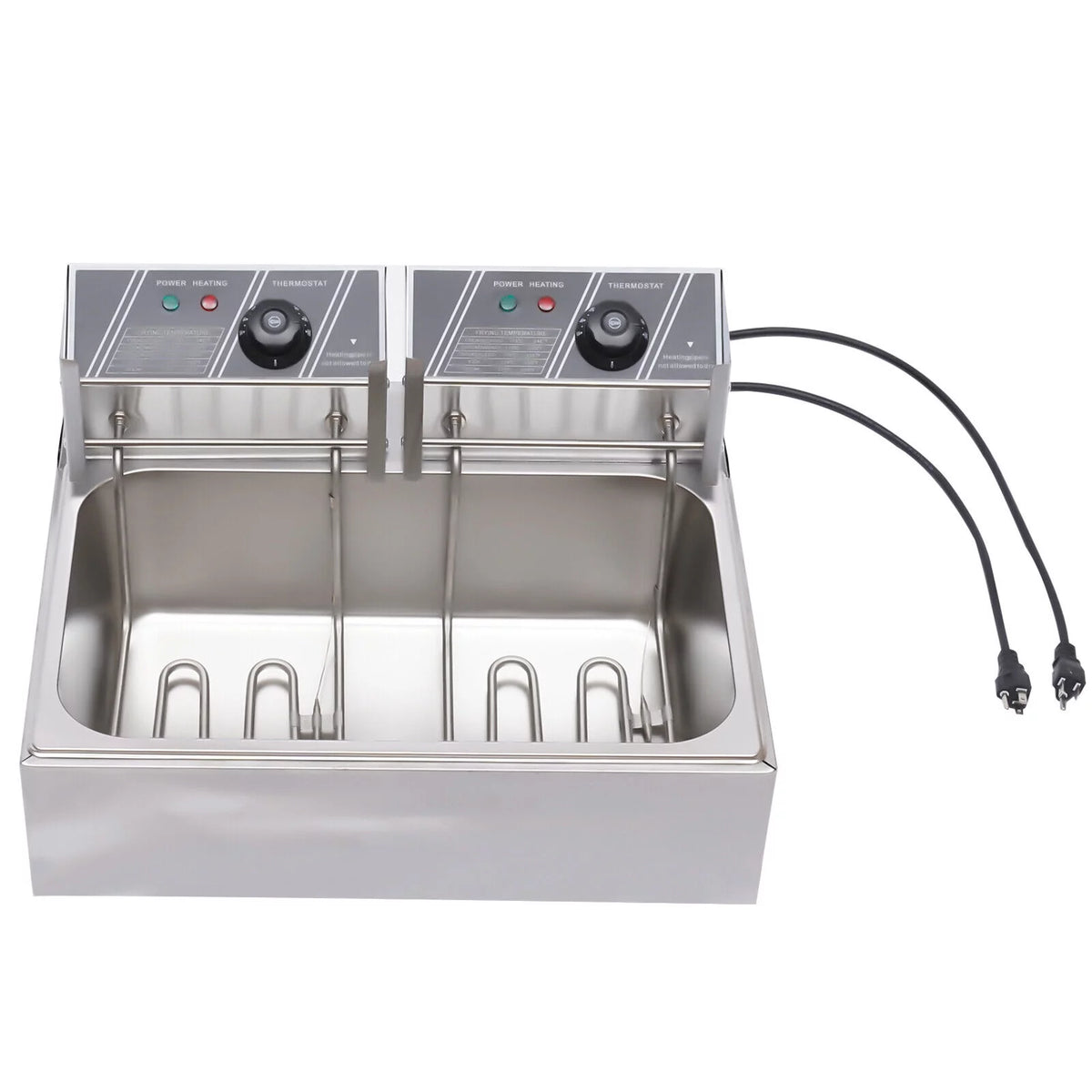 12.9QT 5000W Stainless Steel Dual Tank Deep Fryer J684