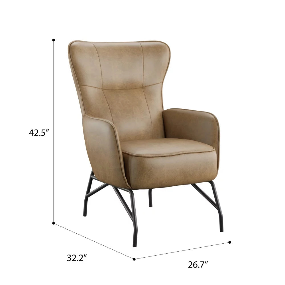 Yellow 27" Accent Chair with Metal Base Y82556
