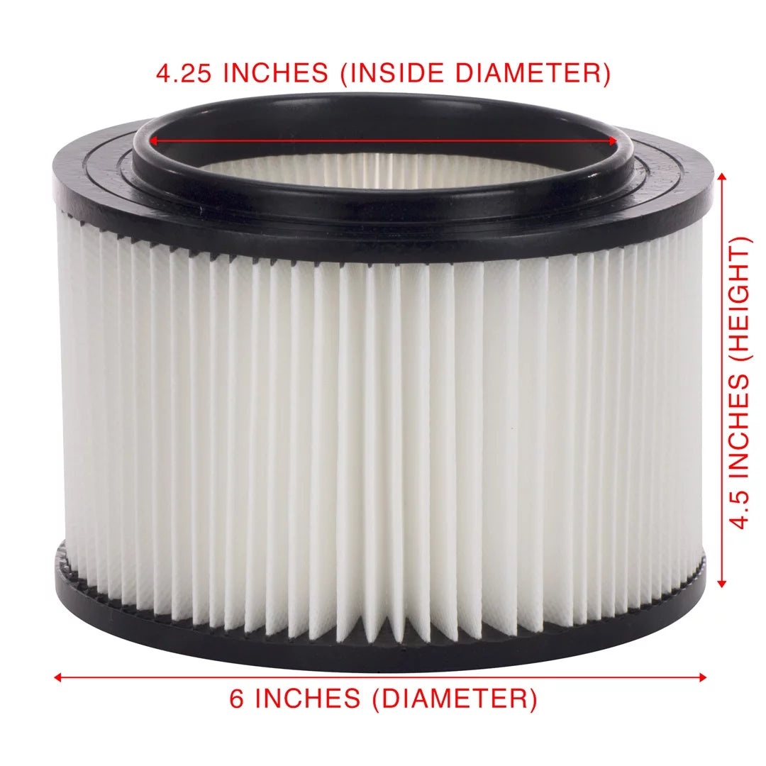 6 Pack Replacement Filters for 3 to 4 Gallon Wet/Dry Vacs F2658