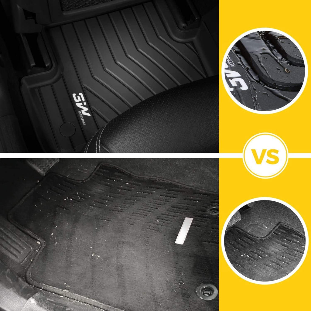 TPE All Weather Custom Fit Floor Mats Black Full Set H7986