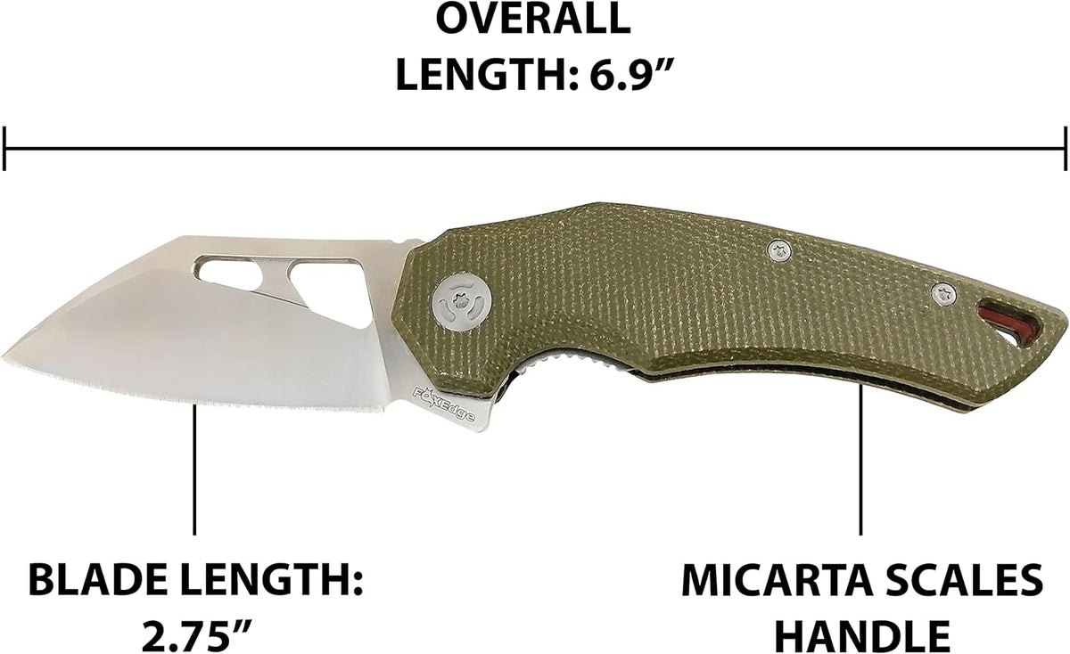 OD Green Folding Pocket Knife VG10 Stainless Steel 2.75 Blade Wharncliffe Textured G10 Scales Liner Lock Flipper G697345
