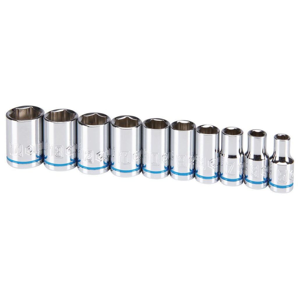 1/4 in. Drive Metric Chrome Socket Set, 10-Piece G78668