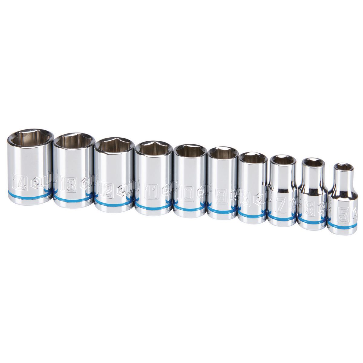 1/4 in. Drive Metric Chrome Socket Set, 10-Piece G78668