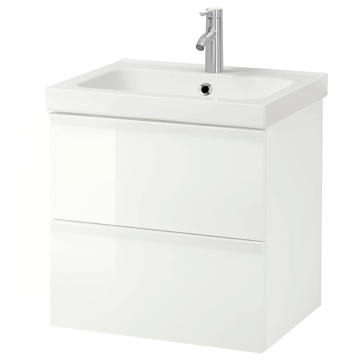 High Gloss White Sink Cabinet with 2 Drawers Z659870