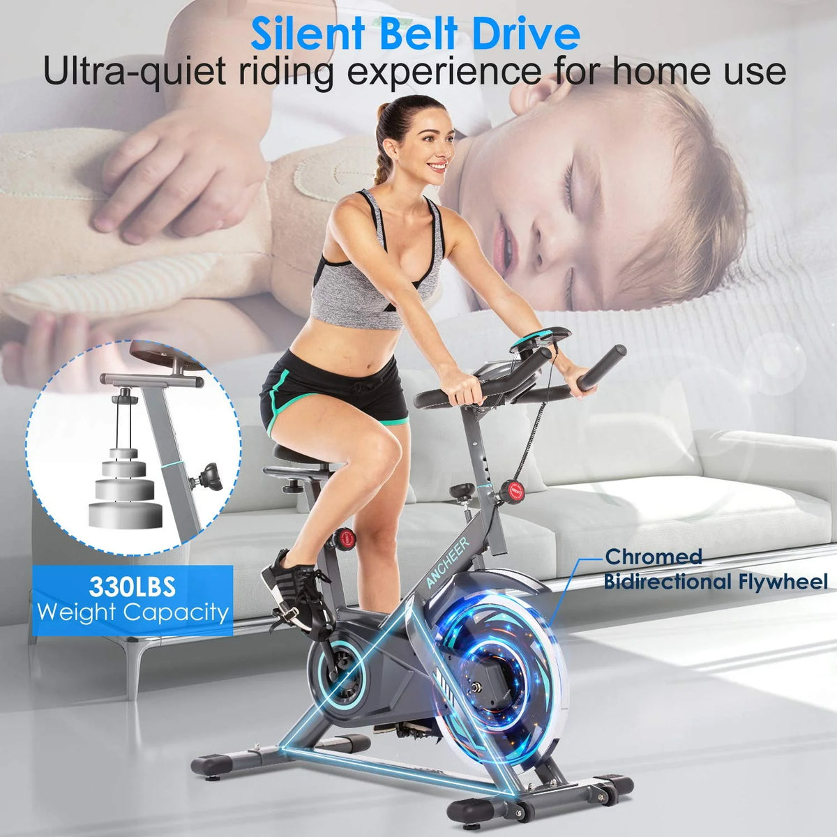 40 lbs Flywheel Stationary Exercise Bike S675