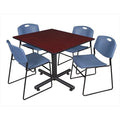 48 In. Square Laminate Table with 4 Stacker Chairs B2317
