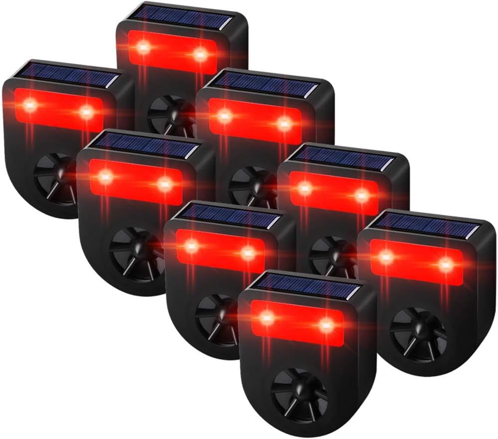 Pack of 8 Solar Powered Animal Deterrent Light A3832