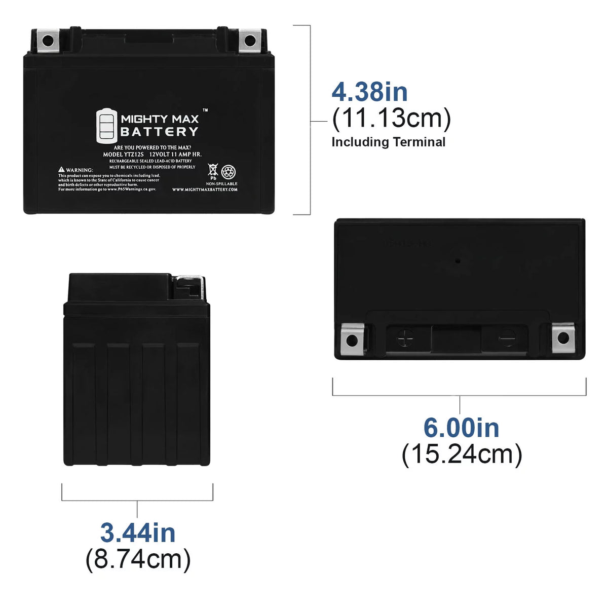 12 Volt 11 AH 210 CCA Rechargeable SLA AGM Motorcycle Battery U4746