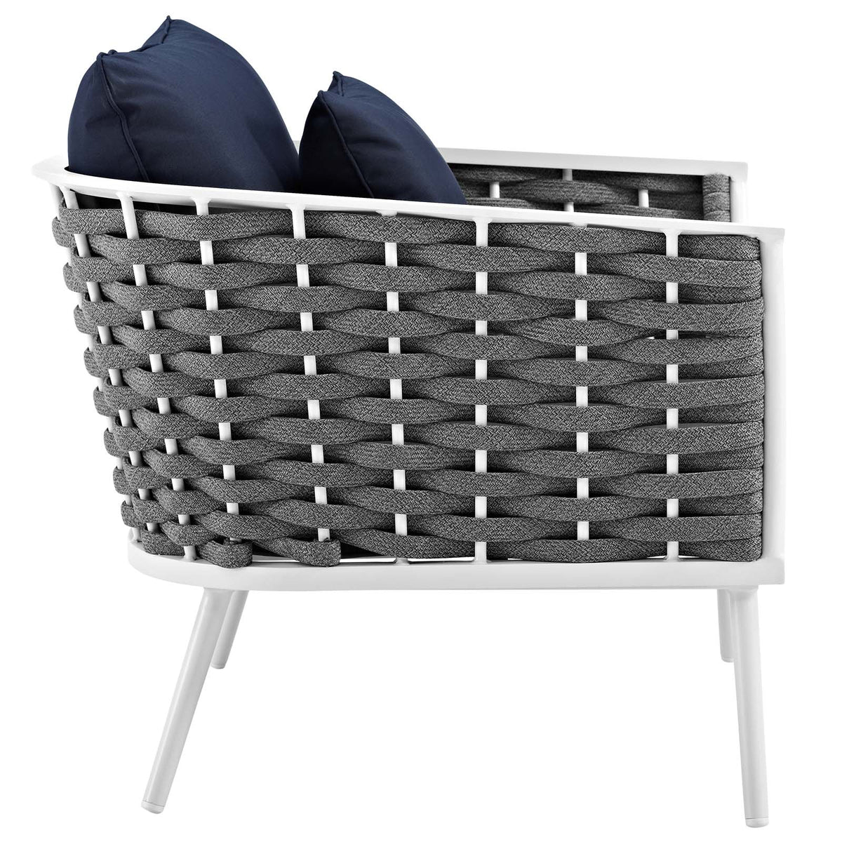 White Navy 2 Piece Outdoor Aluminum Sectional Sofa Set P566