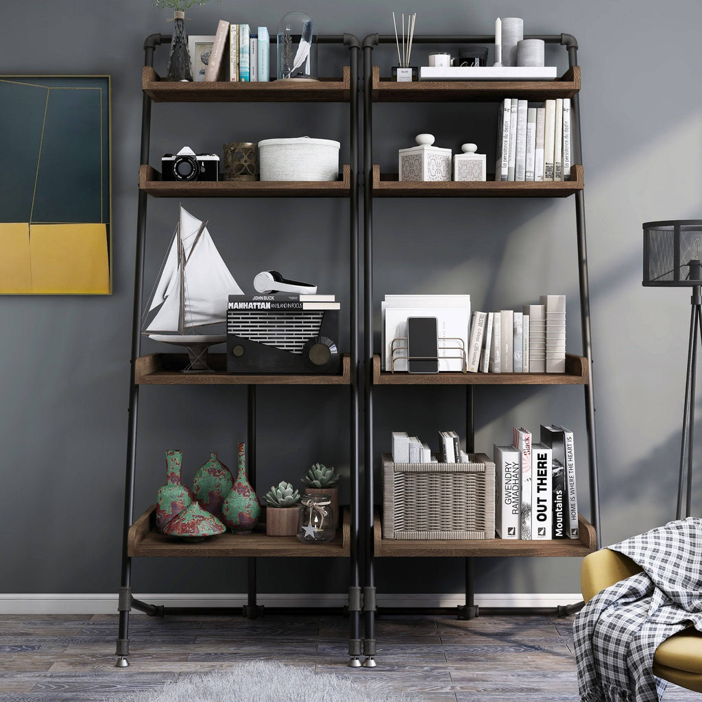Rustic 4-Shelf Ladder Display Shelf V3752