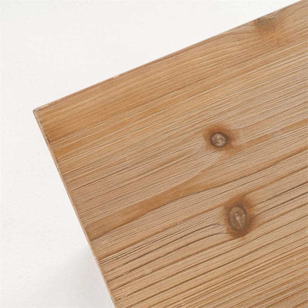 Fir Wood Outdoor C-Shaped Patio End Table X3112