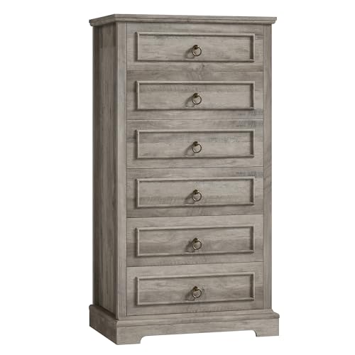 6 Drawer Tall Wood Dresser C814