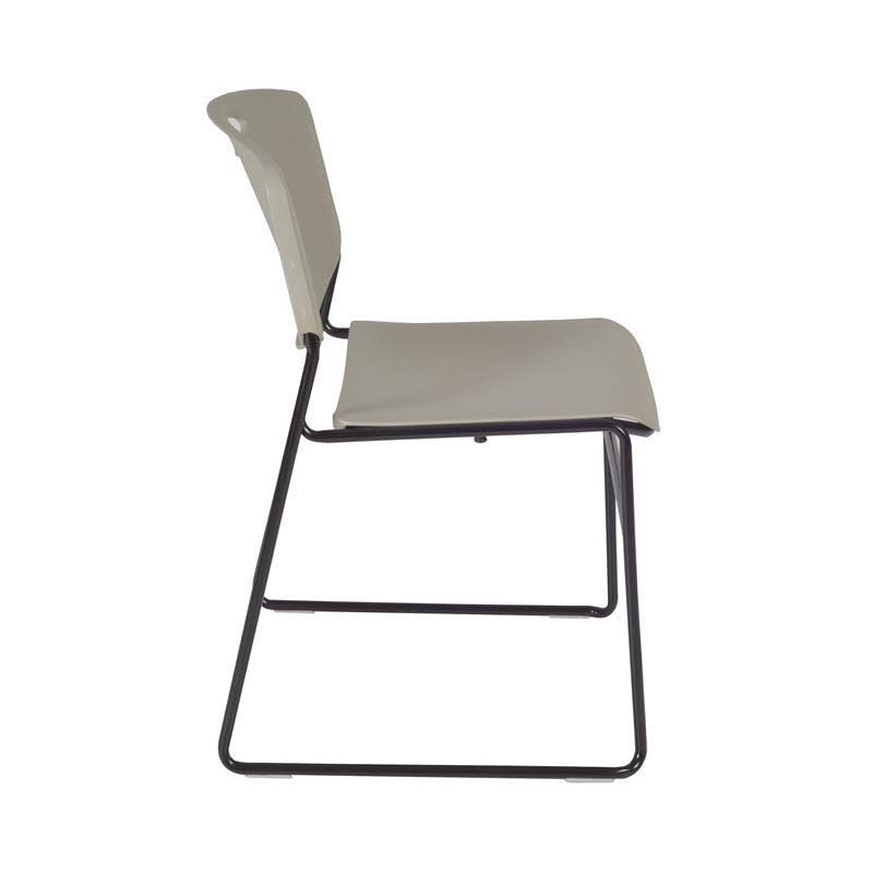 Grey Round Breakroom Table & 4 Stack Chairs O4520