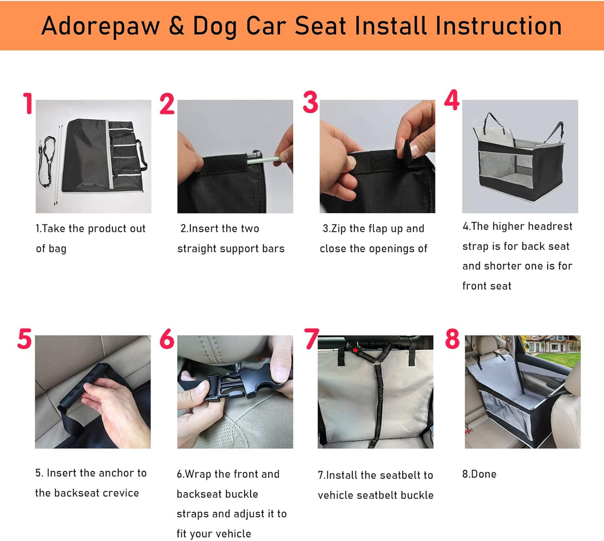 Dog Car Seat for Large Dogs with Seat Extender S119