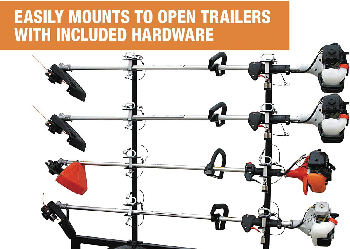 4-Channel Landscape Trimmer Edger Locking Rack, Black W5999