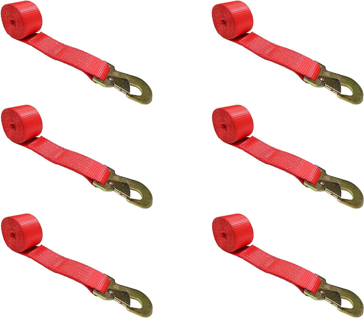 2” x 10 FT Heavy Duty Flat Hook Tie Down Strap (Pink, 10 - Pack) T965419