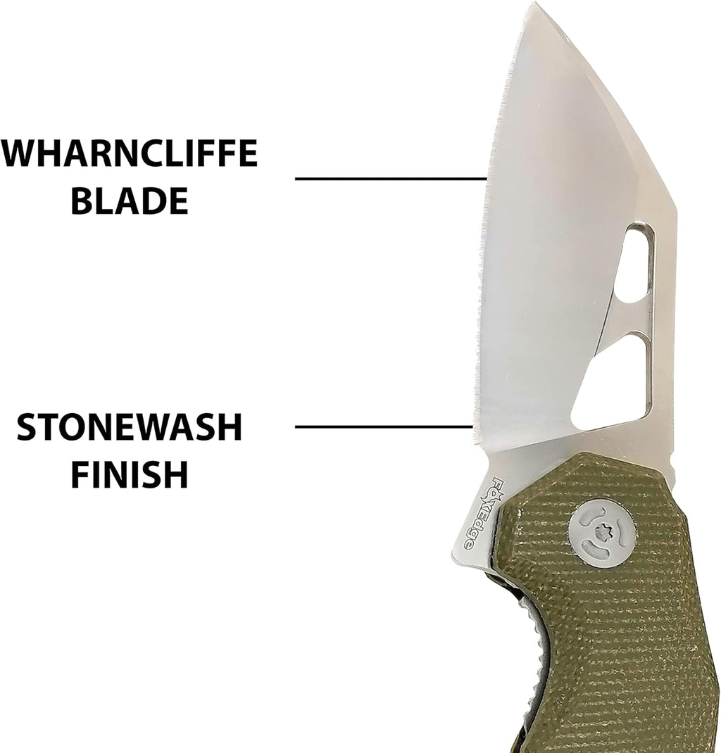 OD Green Folding Pocket Knife VG10 Stainless Steel 2.75 Blade Wharncliffe Textured G10 Scales Liner Lock Flipper G697345