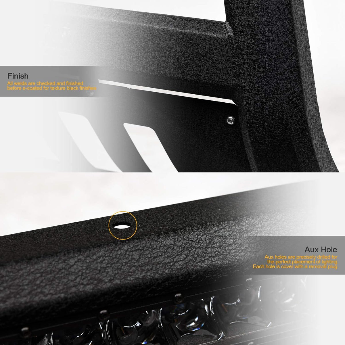 Textured Black Aluminum LED Bull Bar I1597