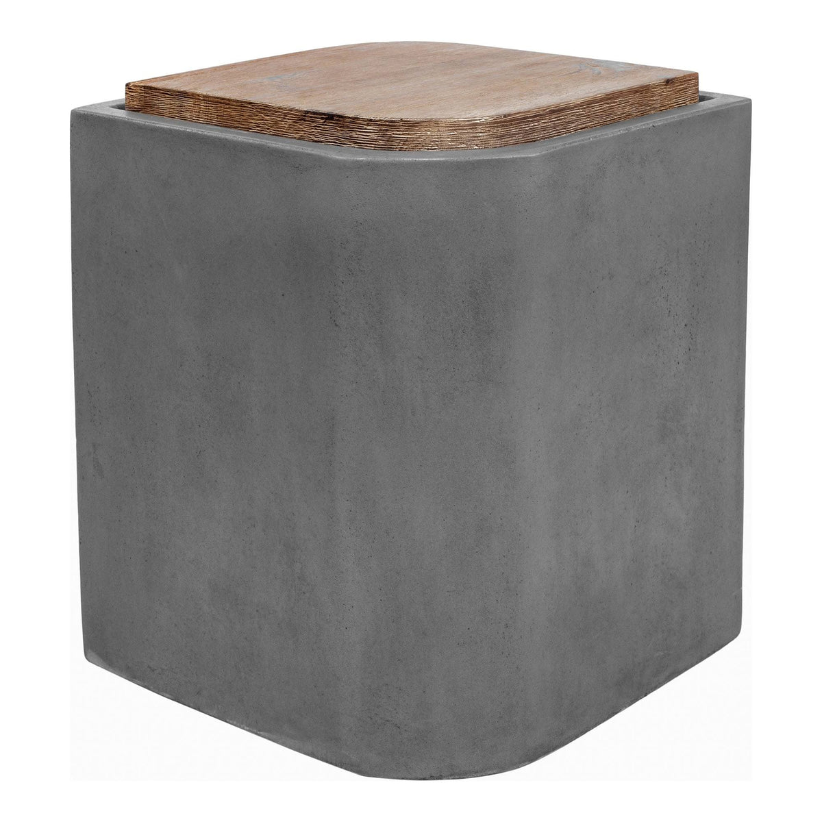 Modern Acacia Wood Top and Concrete Stool M5053