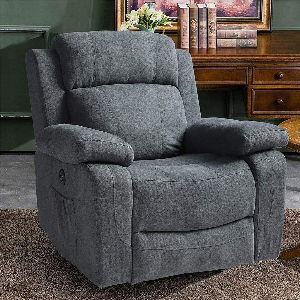 Grey Linen Electric Power Lift Recliner Sofa with Remote Control T73943