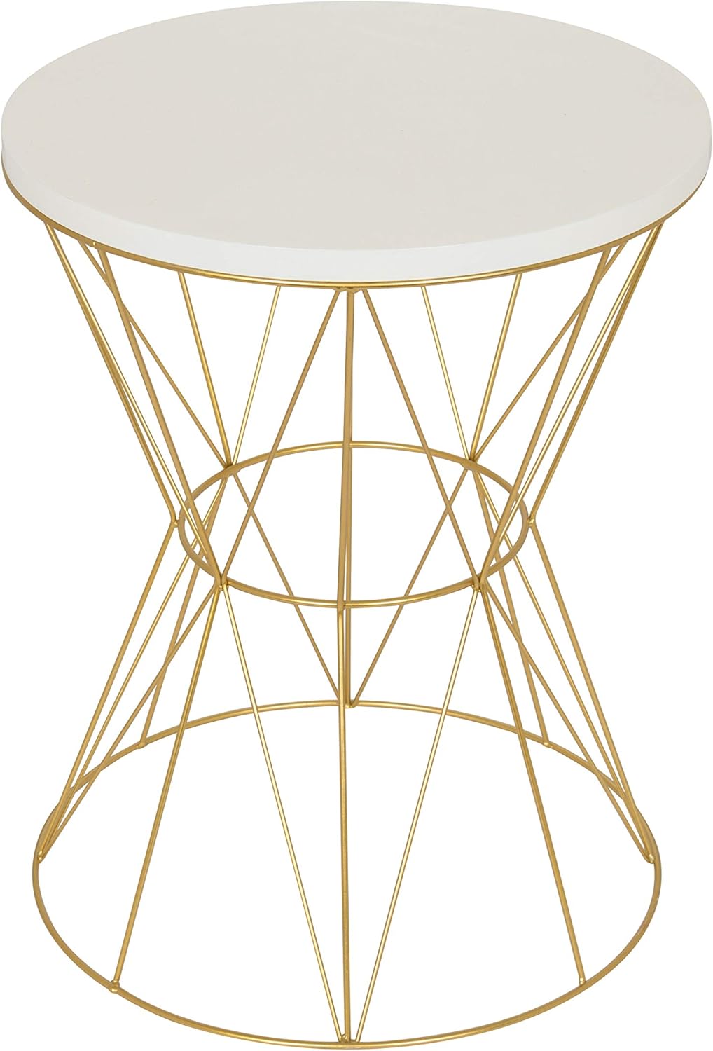 Round Accent Table with Cage Metal Frame J917108
